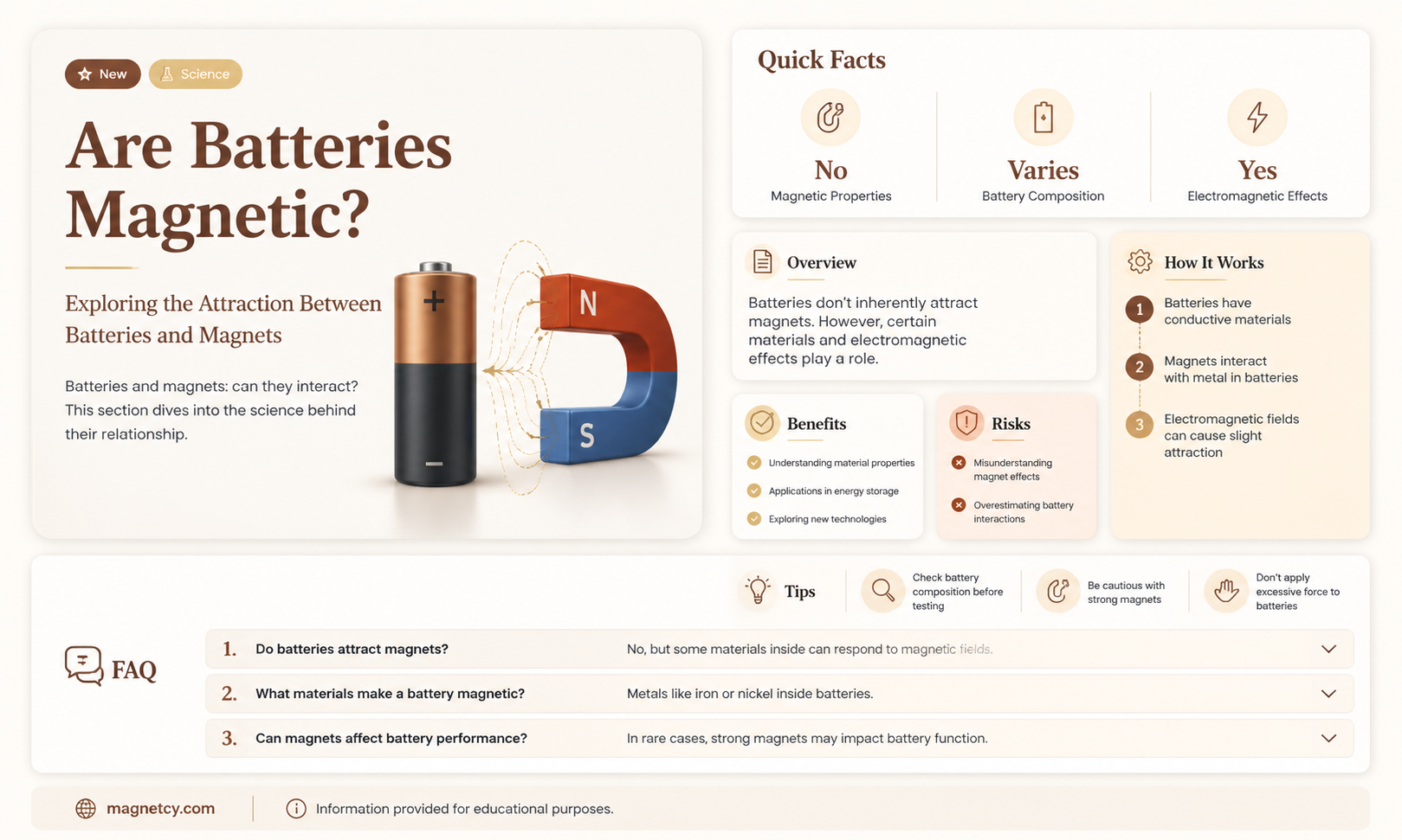 are batteries attracted to magnets