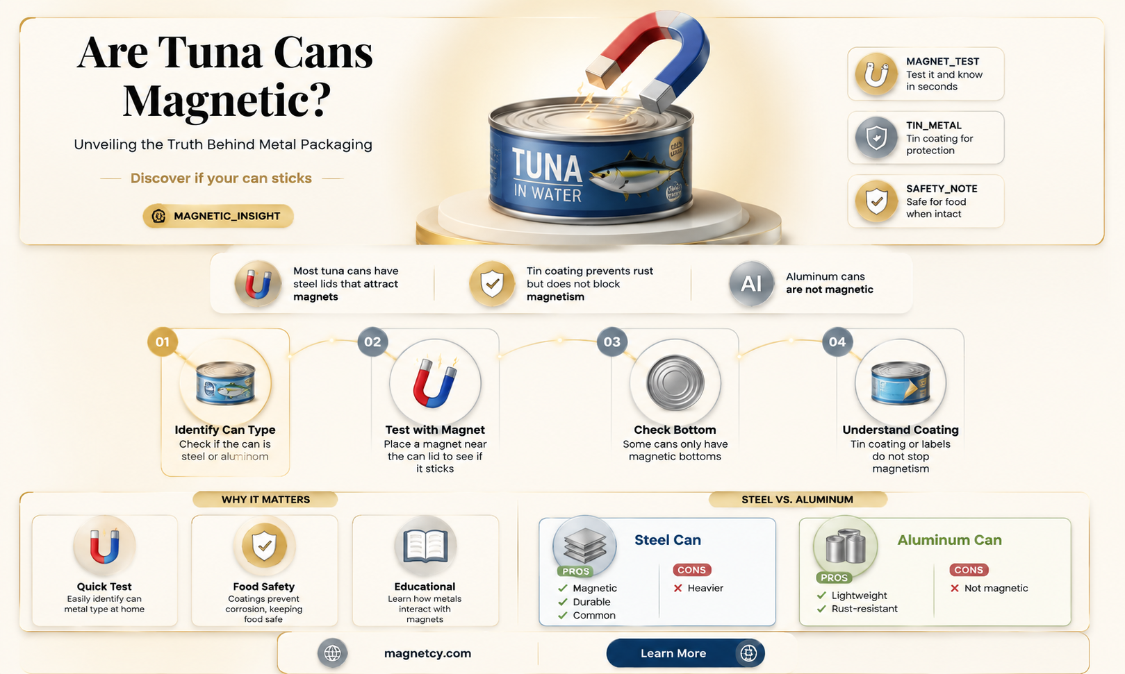 are tuna cans magnetic