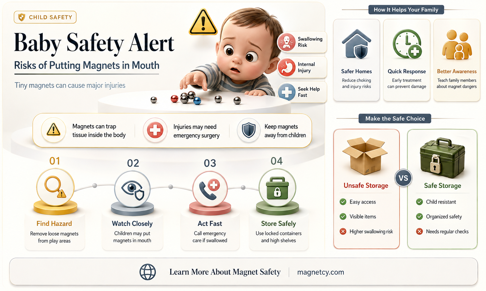 can a baby put magnet in mouth