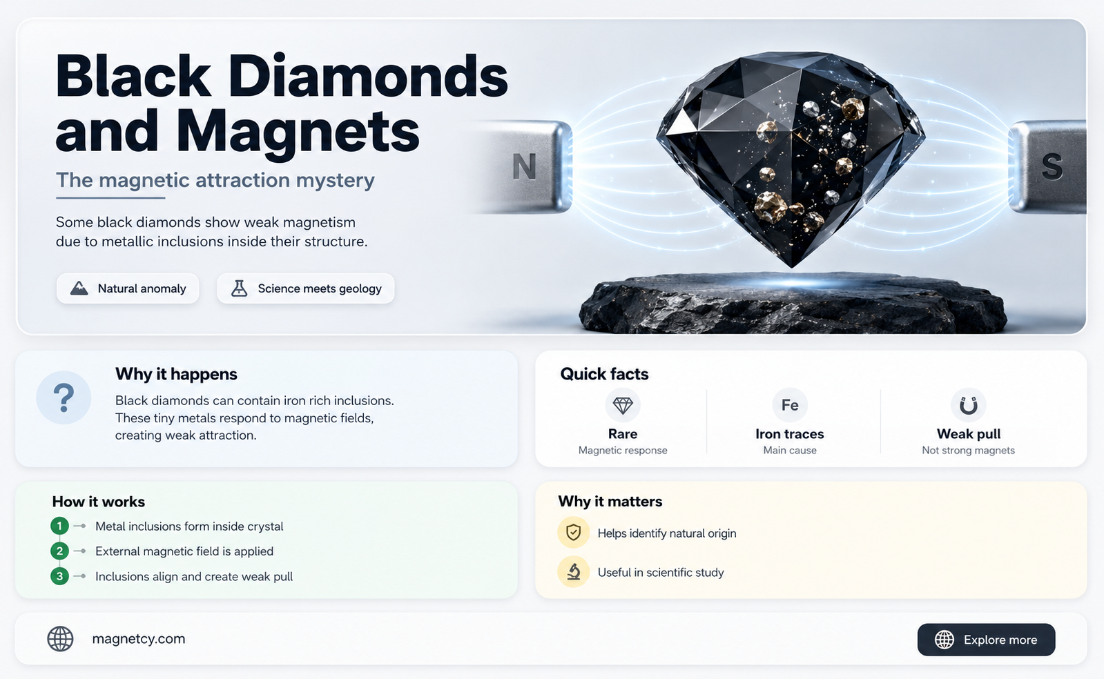 can a black diamond attract to a magnet