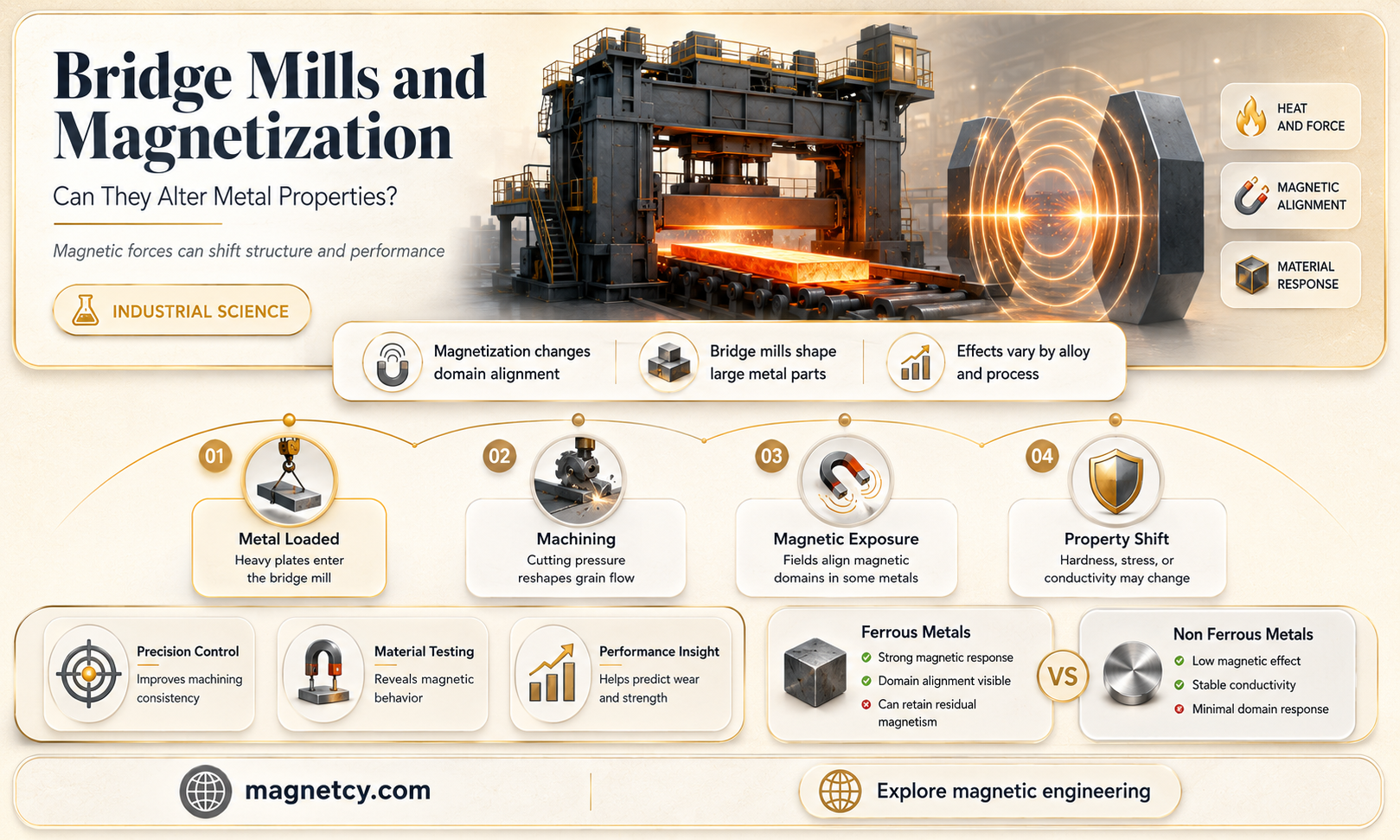 can a bridge mill magnetize metal