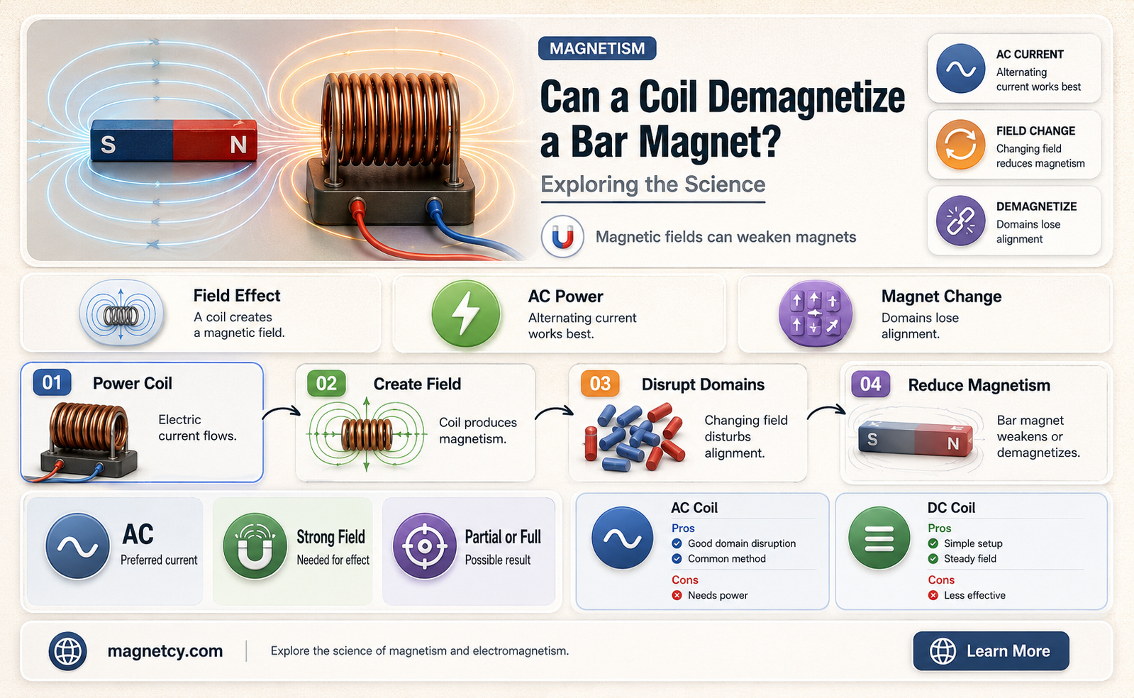 can a coil demagnetize a bar magnet