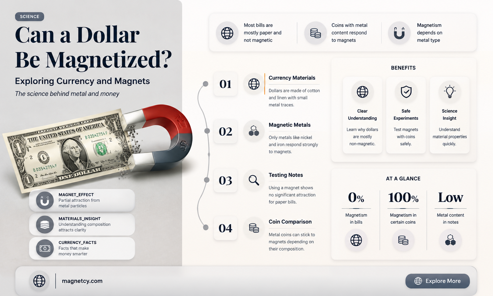 can a dollar be magnetized
