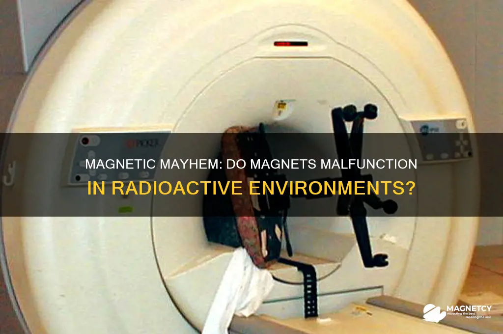 can a magnet go nuts ina radioactive zone