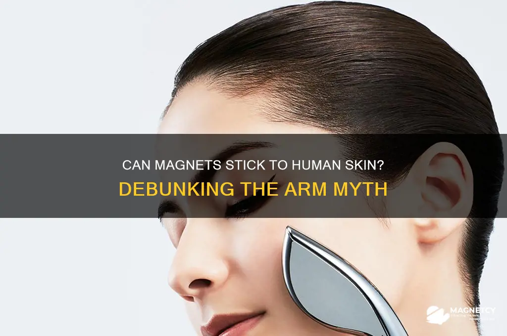 can a magnet stick to your arm
