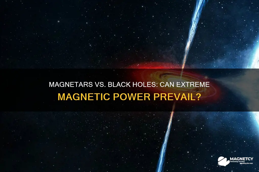 can a magnetar destroy a black hole
