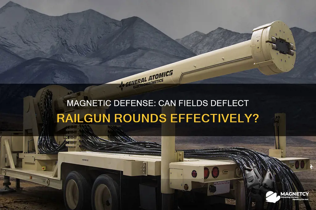 can a magnetic field deflect a railgun round