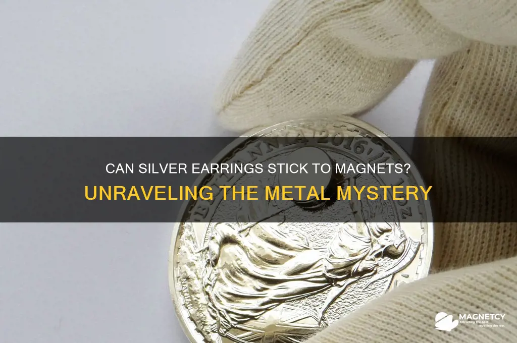 can a silver earring attach to a magnet