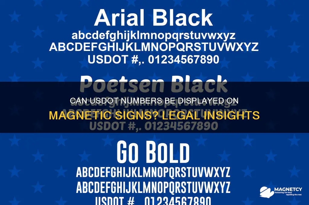 can a usdot number be on a magnet