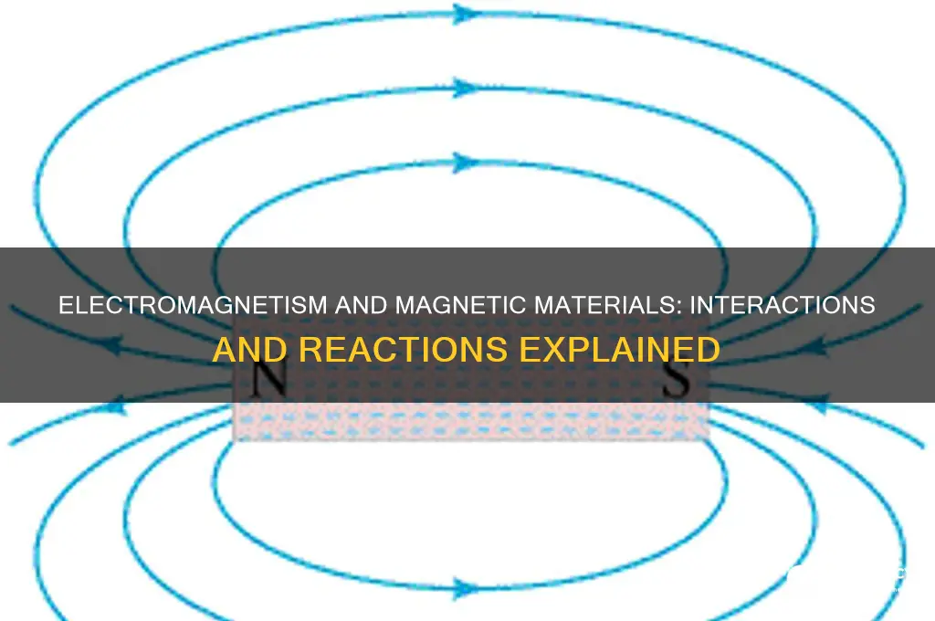 can an electromagnetism react to magnetic material