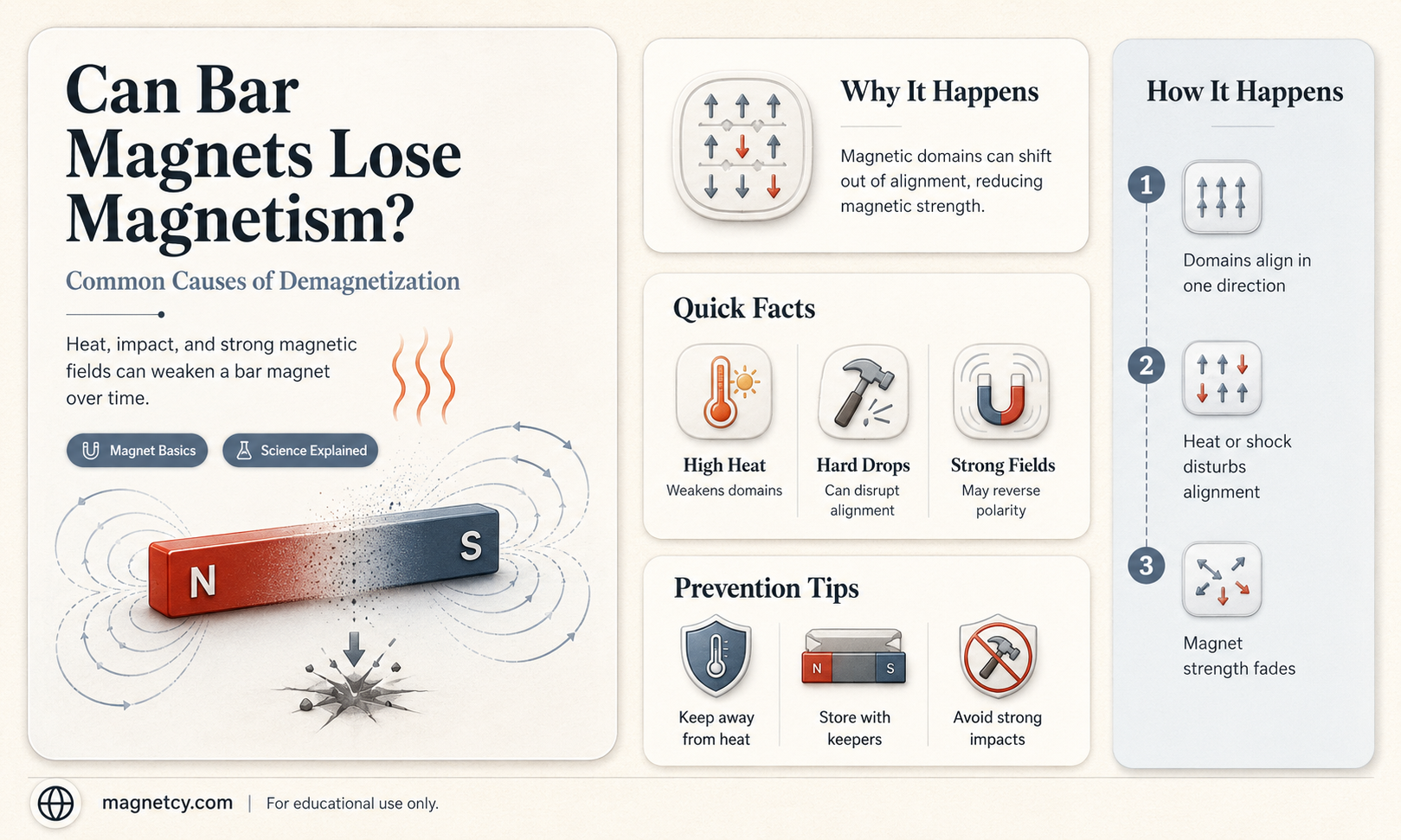 can a bar magnet lose its magnetism