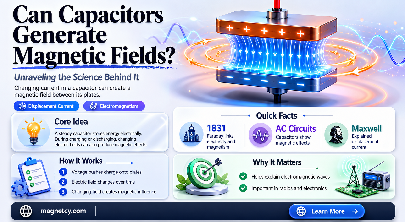 can a capacitor produce a magnetic field