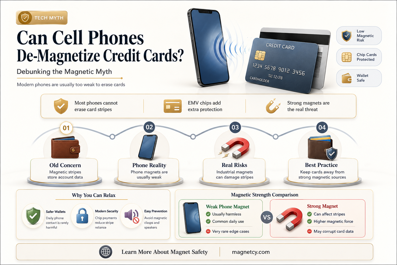can a cell phone de-magnetize a credit card