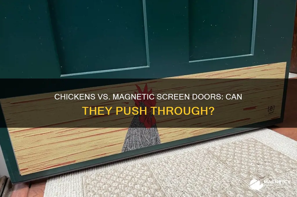 can chickens push through a magnetic screen door