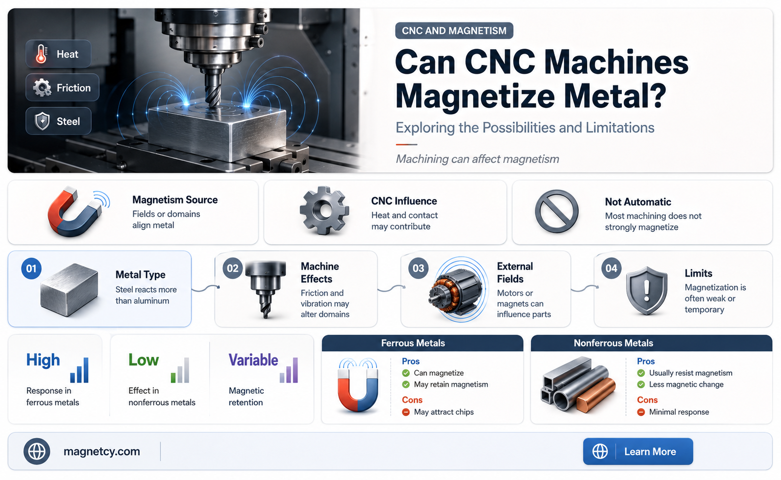 can a cnc machine magnetize matel