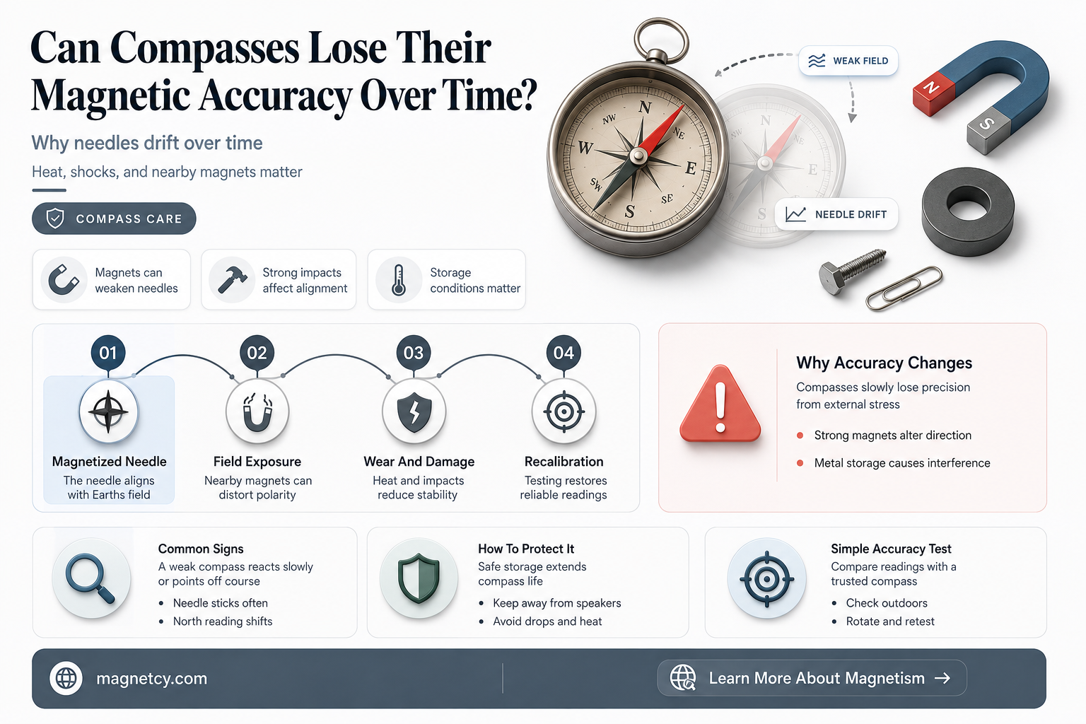 can a compass lose it magnetic accuracy