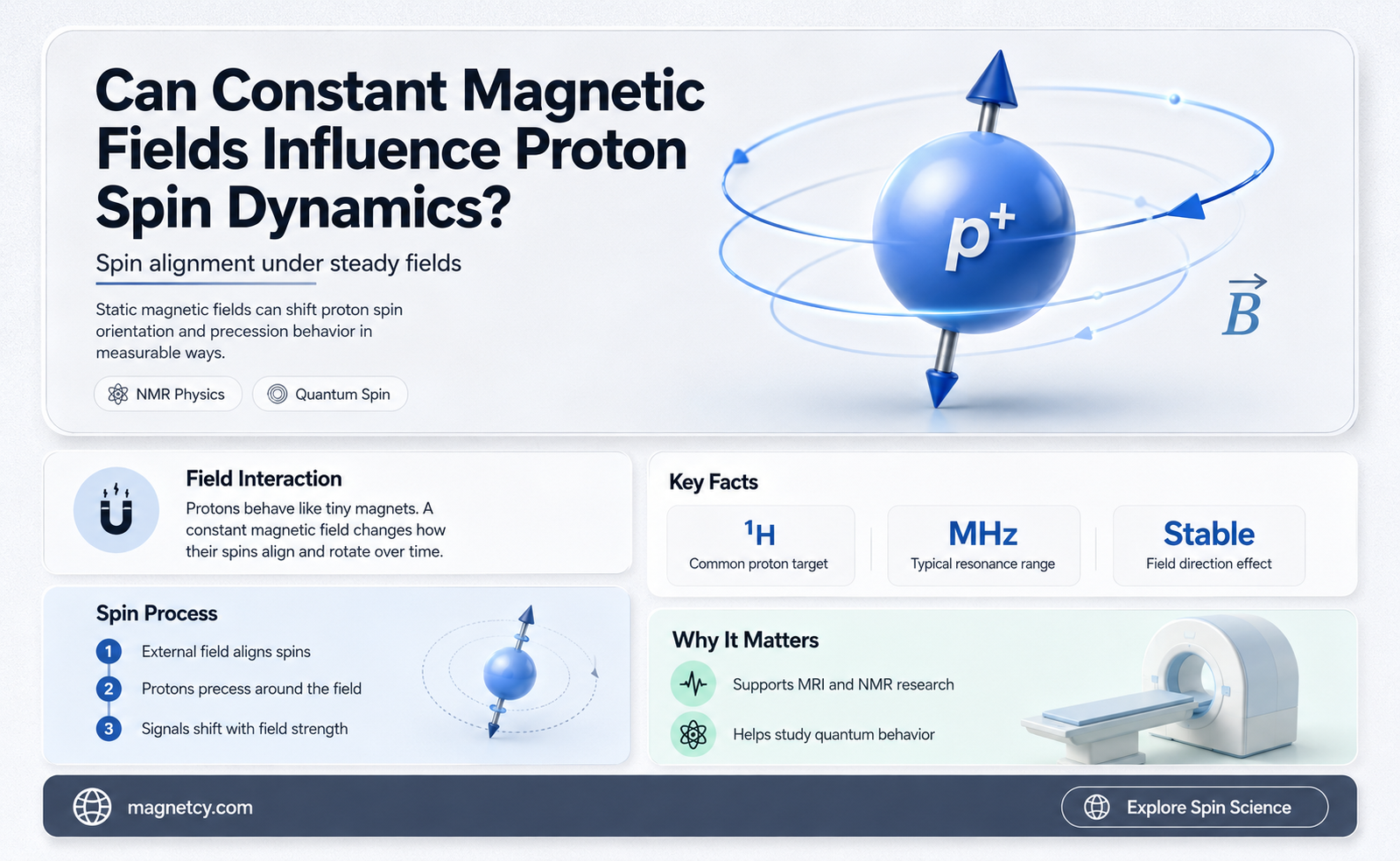can a constant magnetic field set a proton
