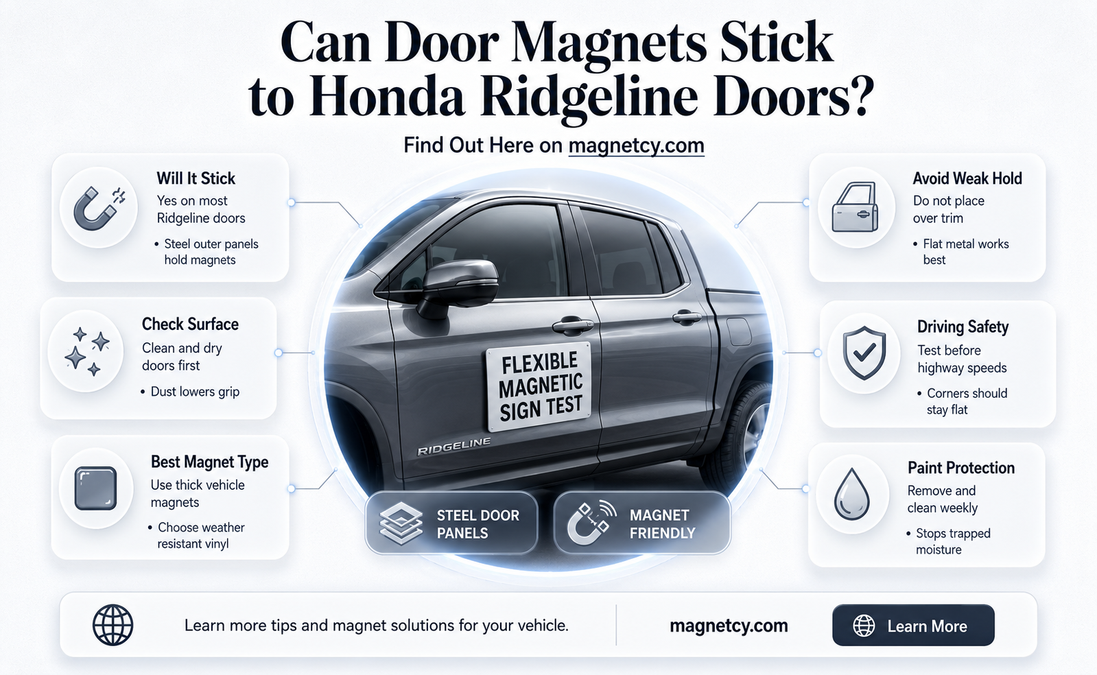 can a door magnet attach to a honda ridgeline door