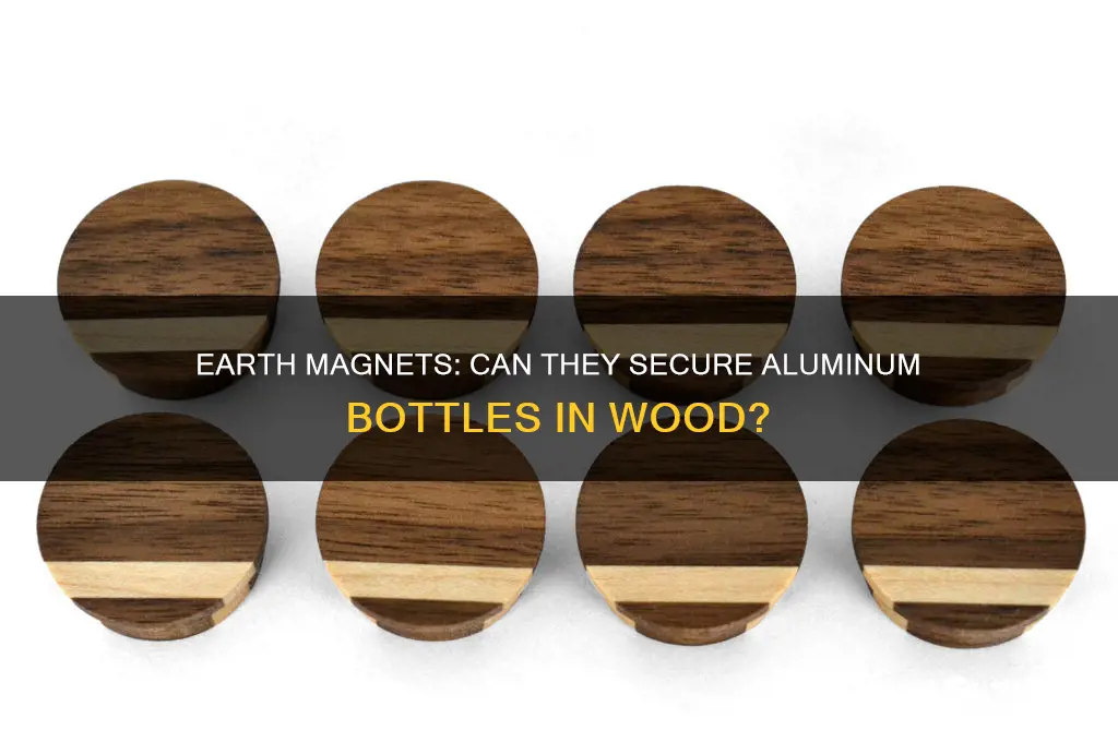 can earth magnets hold an aluminum bottle in wood