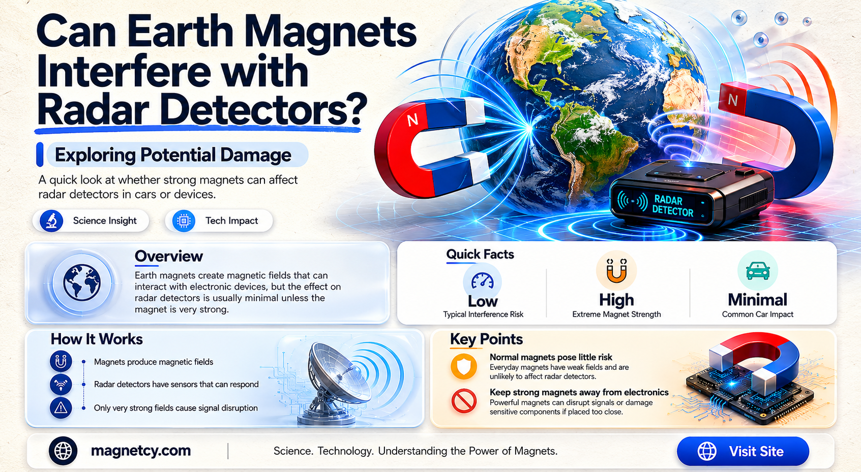 can a earth magnet damage radar detector