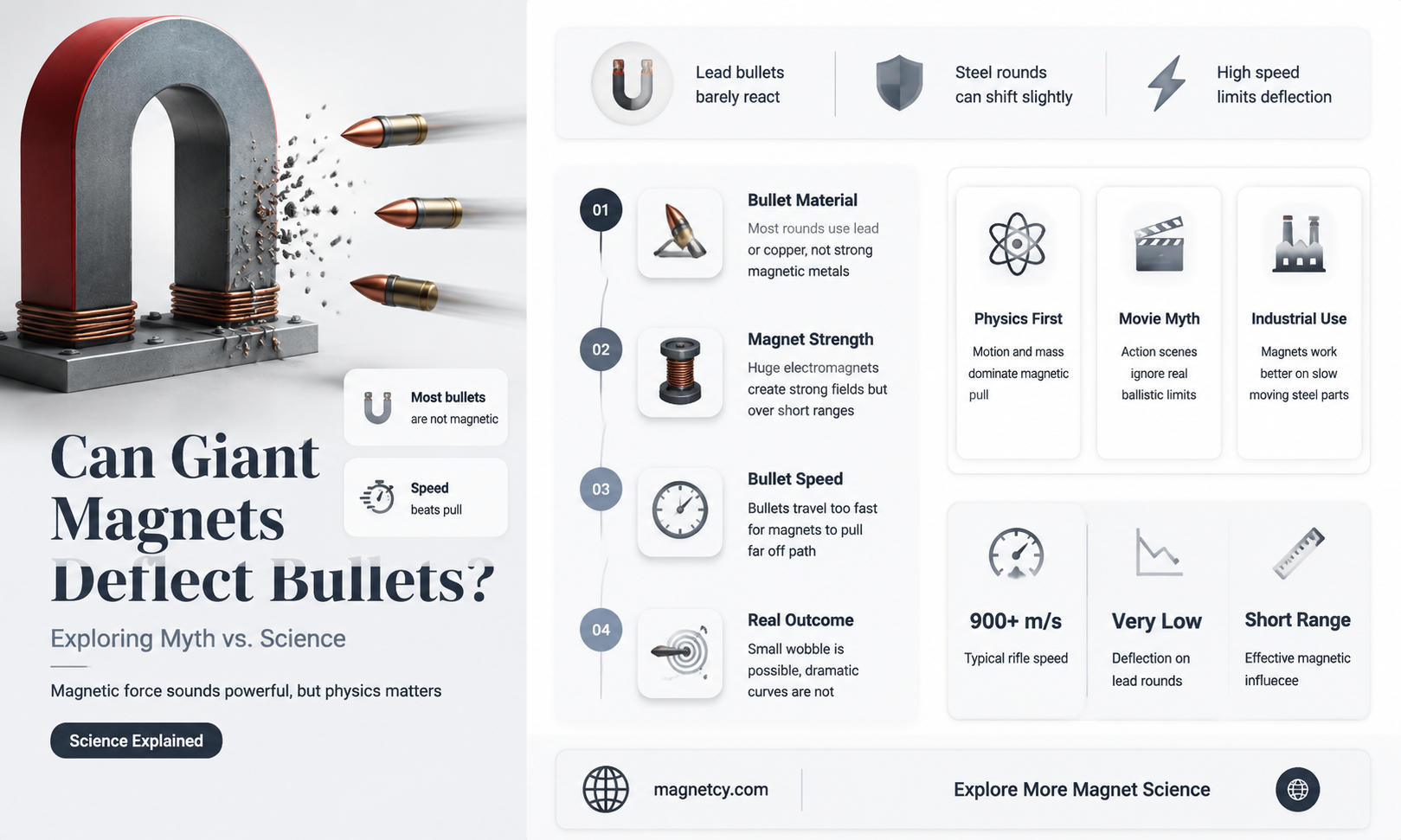 can a giant magnet pull a bullet