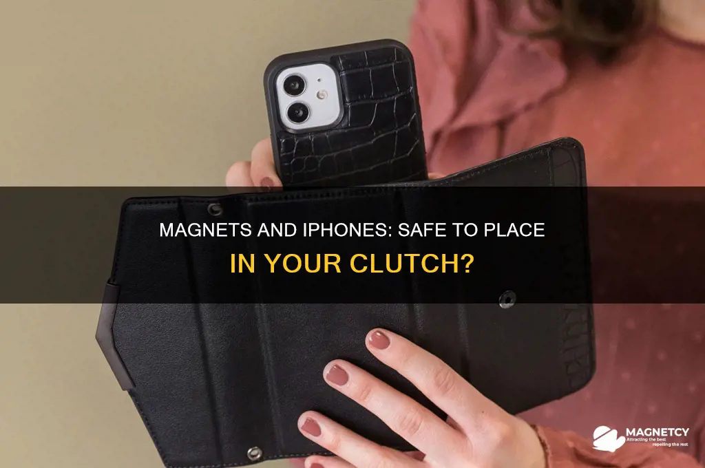 can i place my iphone in my clutch with magnets