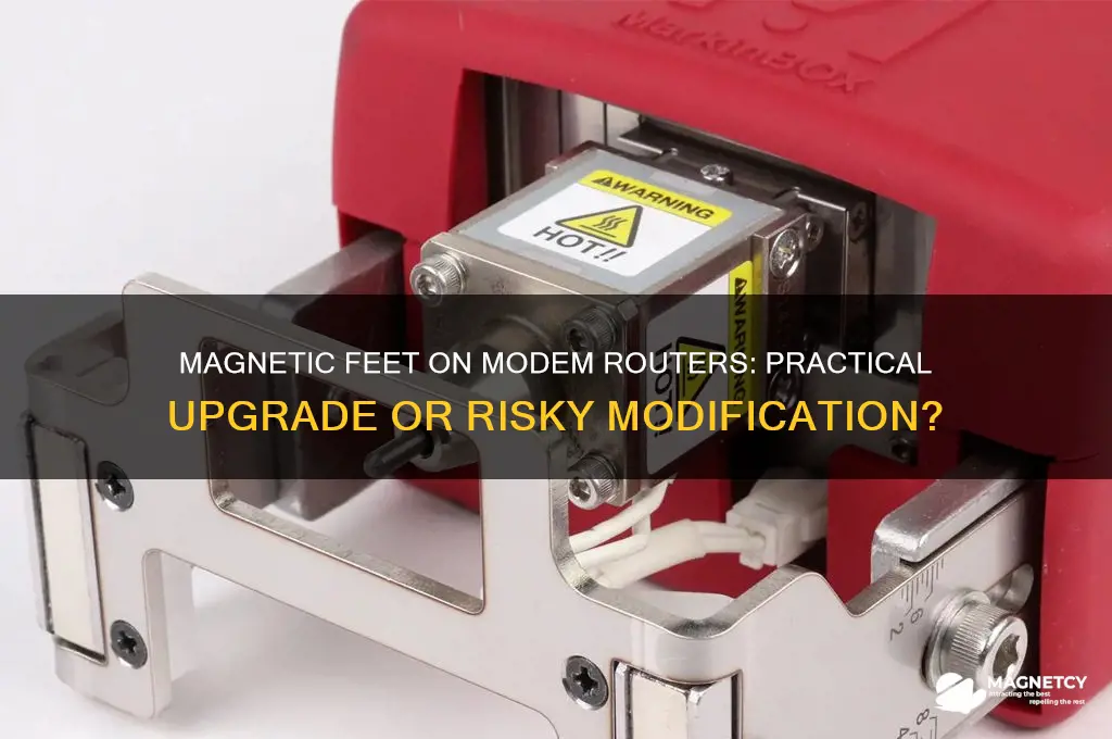 can i put magnetic feet on a modem router