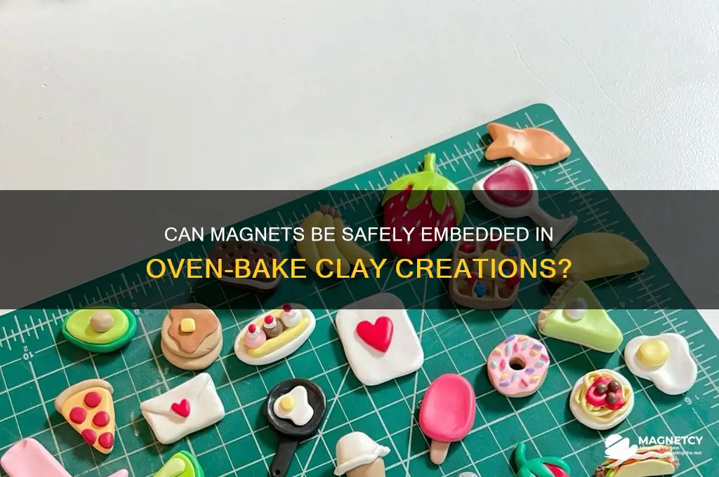 can i put magnets in oven bake clay