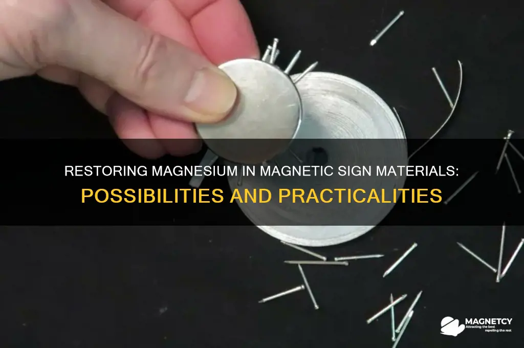 can magnesium be put back into magnetic sign material