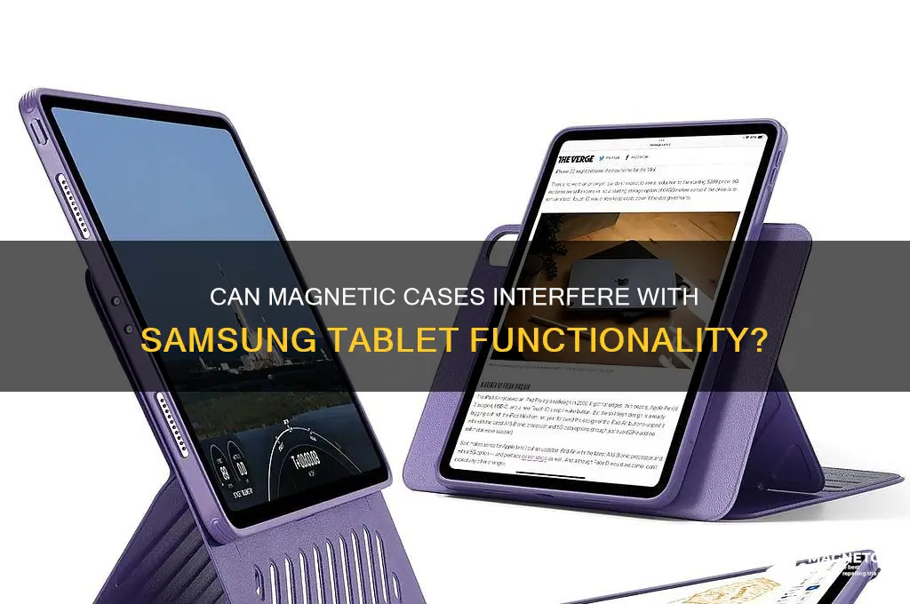 can magnetic case mess of samsung tablet