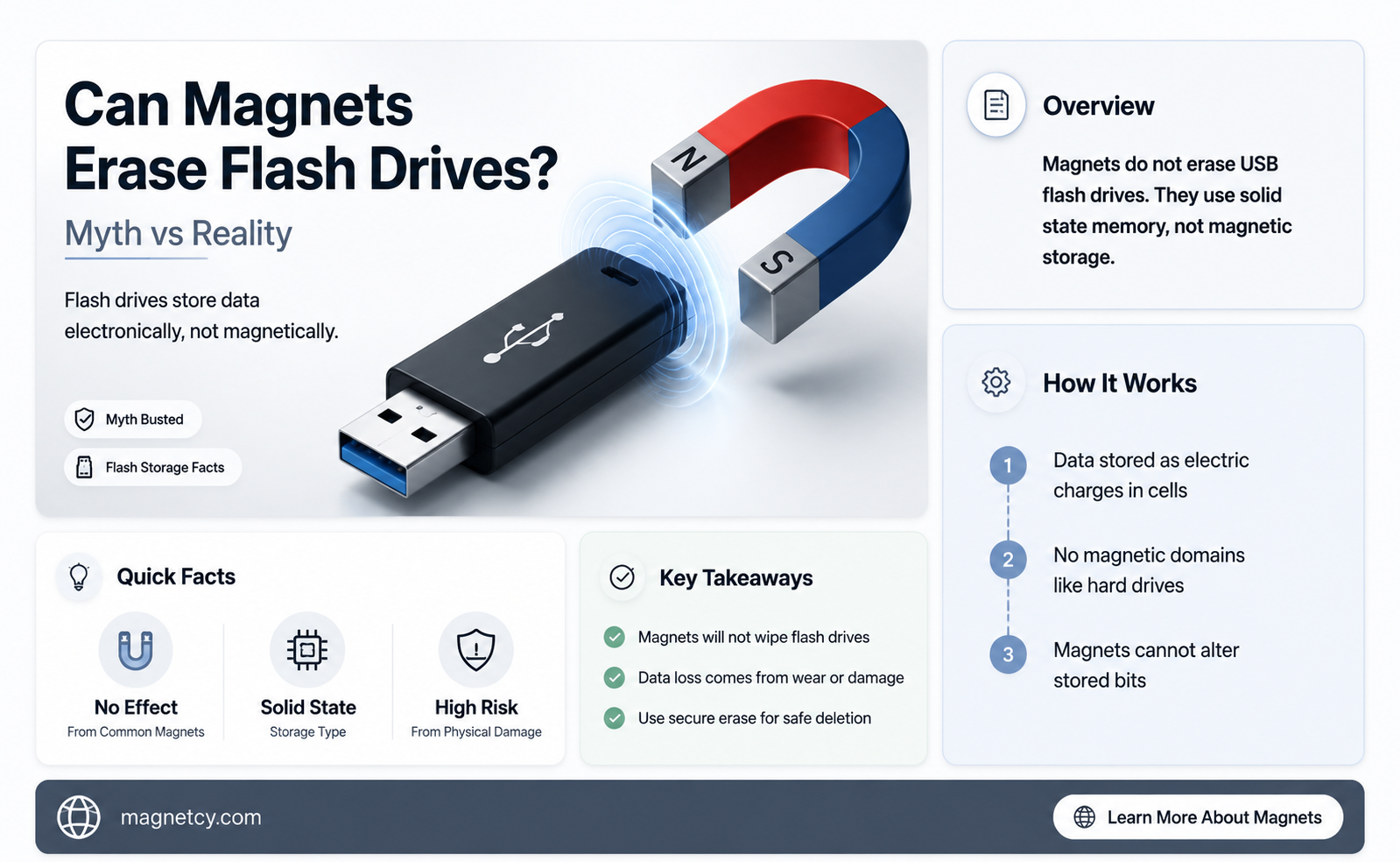 can a flash drive be erased by a magnet