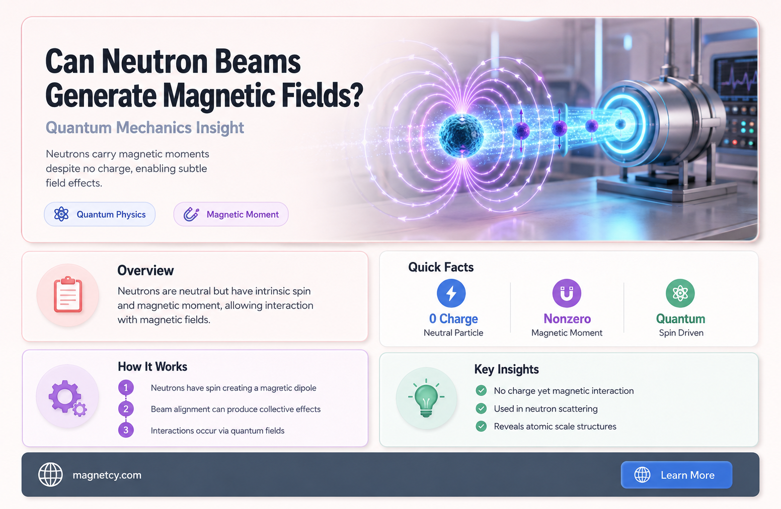 can a beam of neutrons create magnetic field