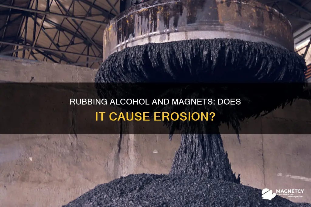 can rubbing alcohol erode a magnet