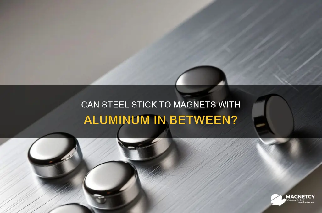 can steel stick to a magnet with aluminum in betwern