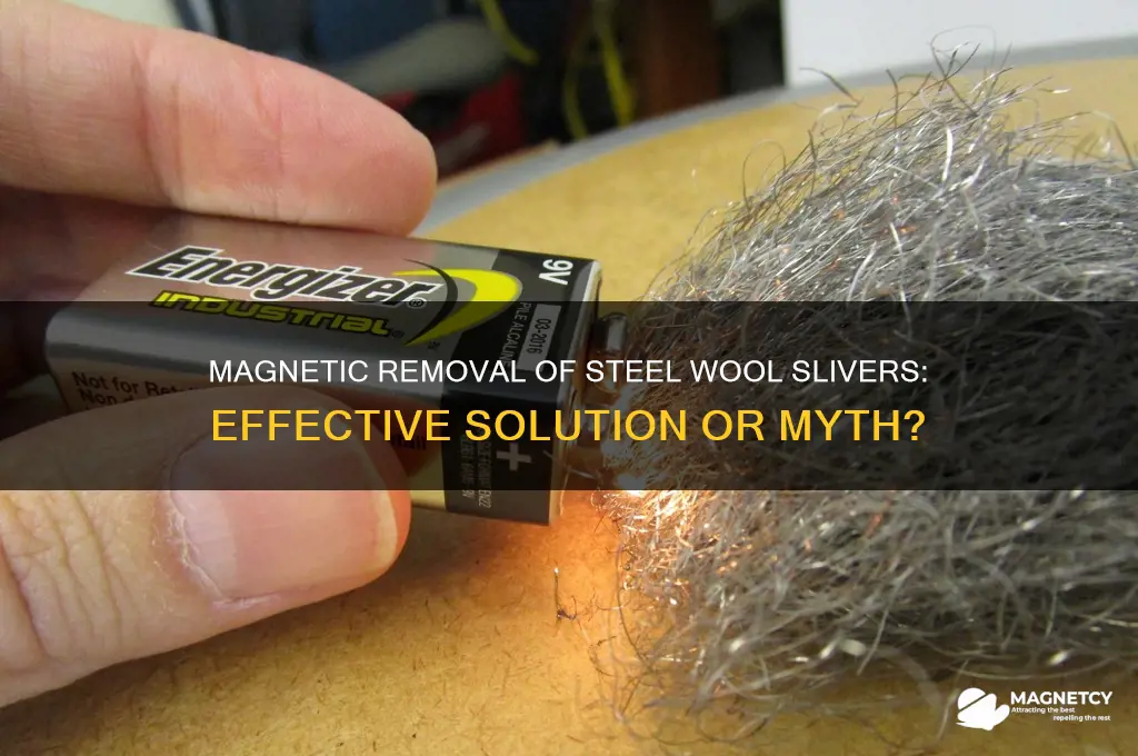 can steel wool slivers be removed with magnets