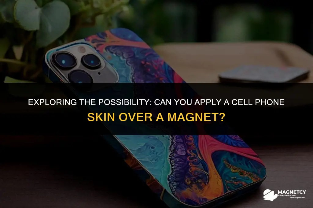 can you apply a cell phone skin over a magnet