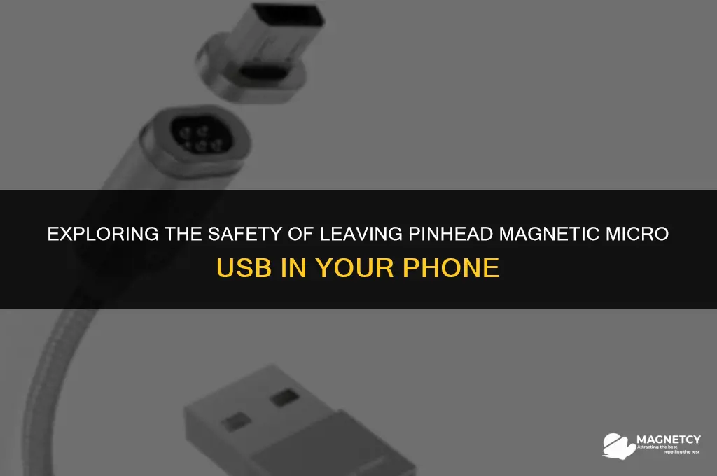can you leave pinhead magnetic micro usb in phone