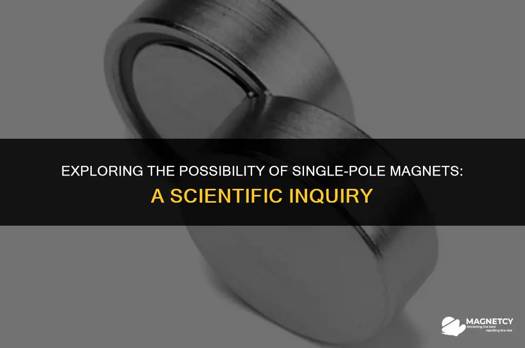 can you make a magnet with one pole