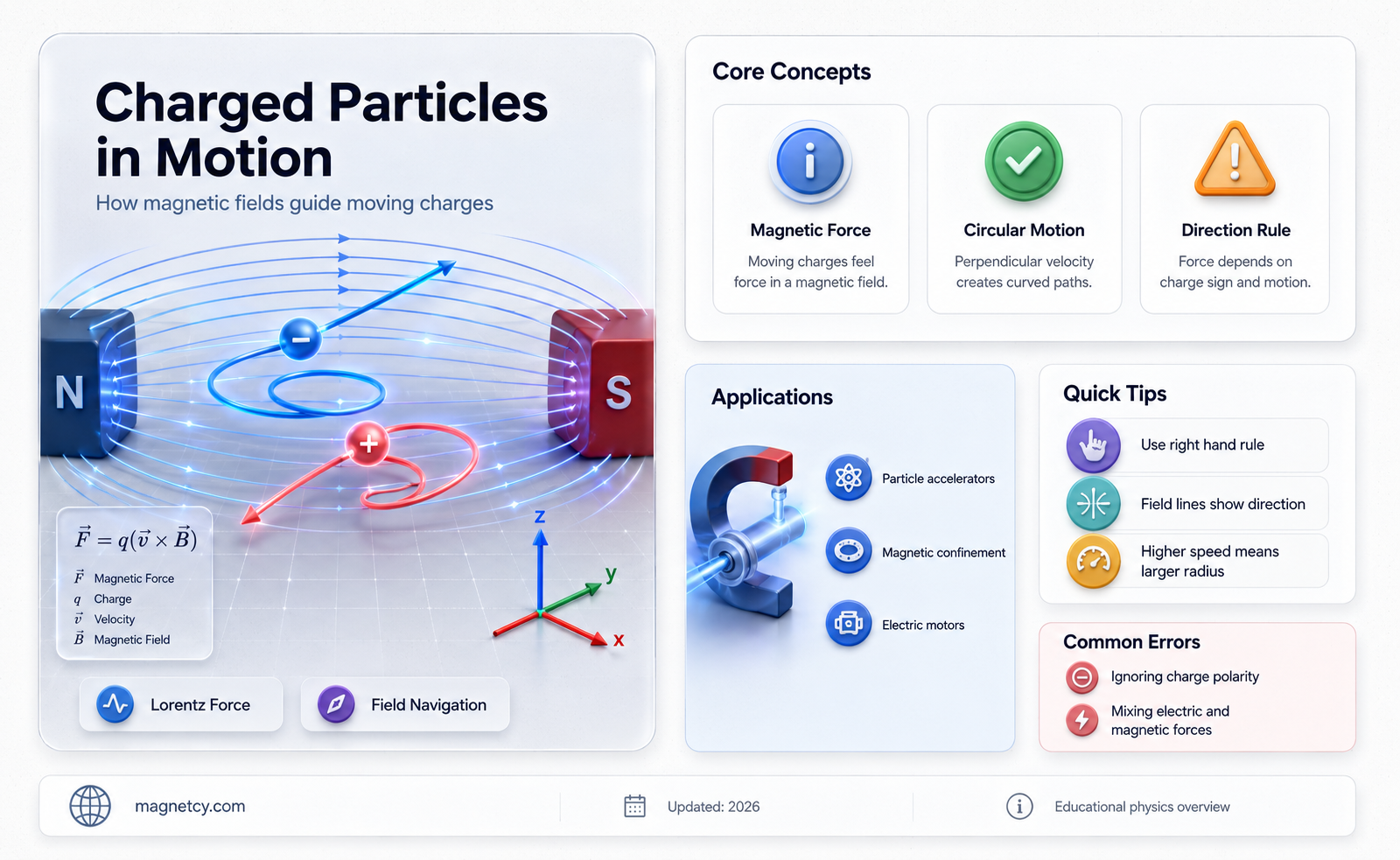 can a charged particle move through a magnetic field