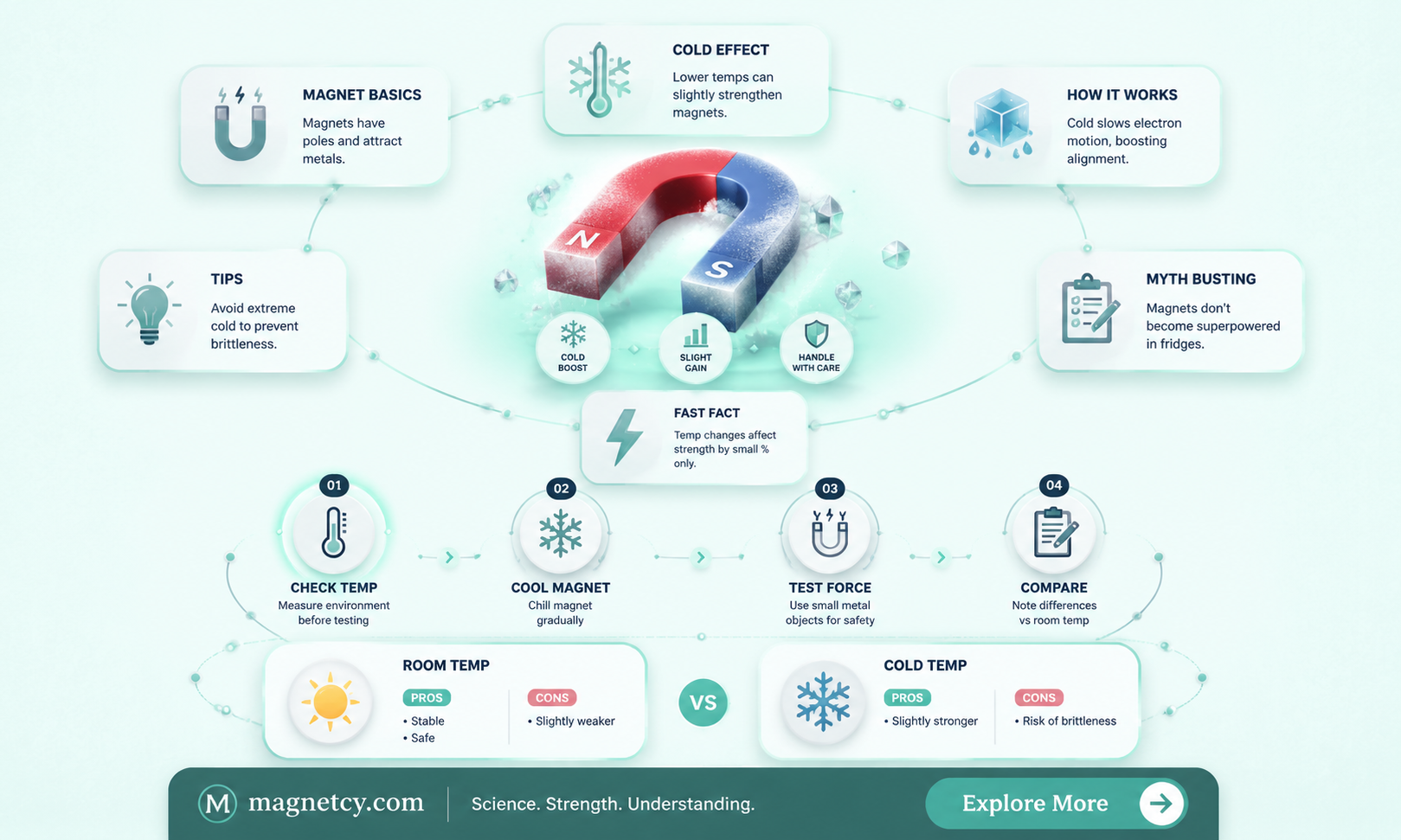 are magnets stronger when cold or hot