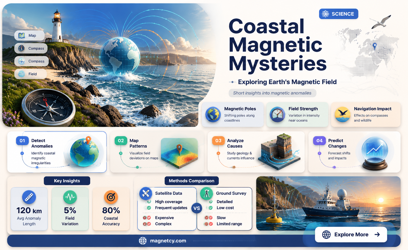 are there big magnets on the coasts