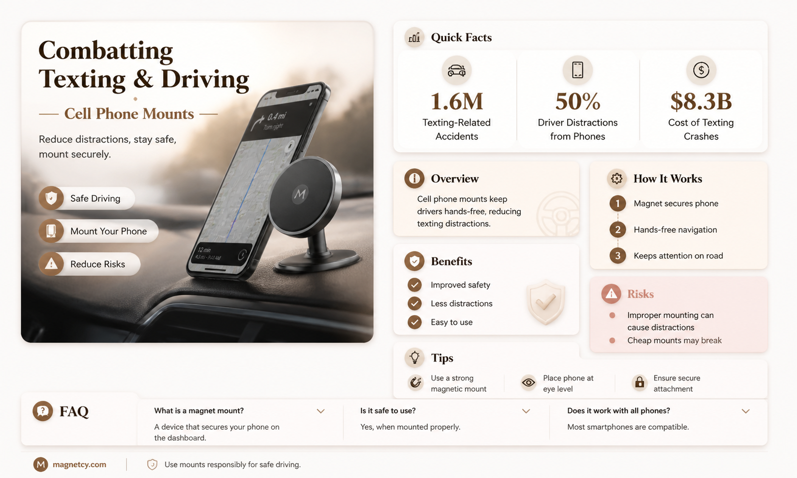 are cell phone magnet mount devices decreasing texting and driving