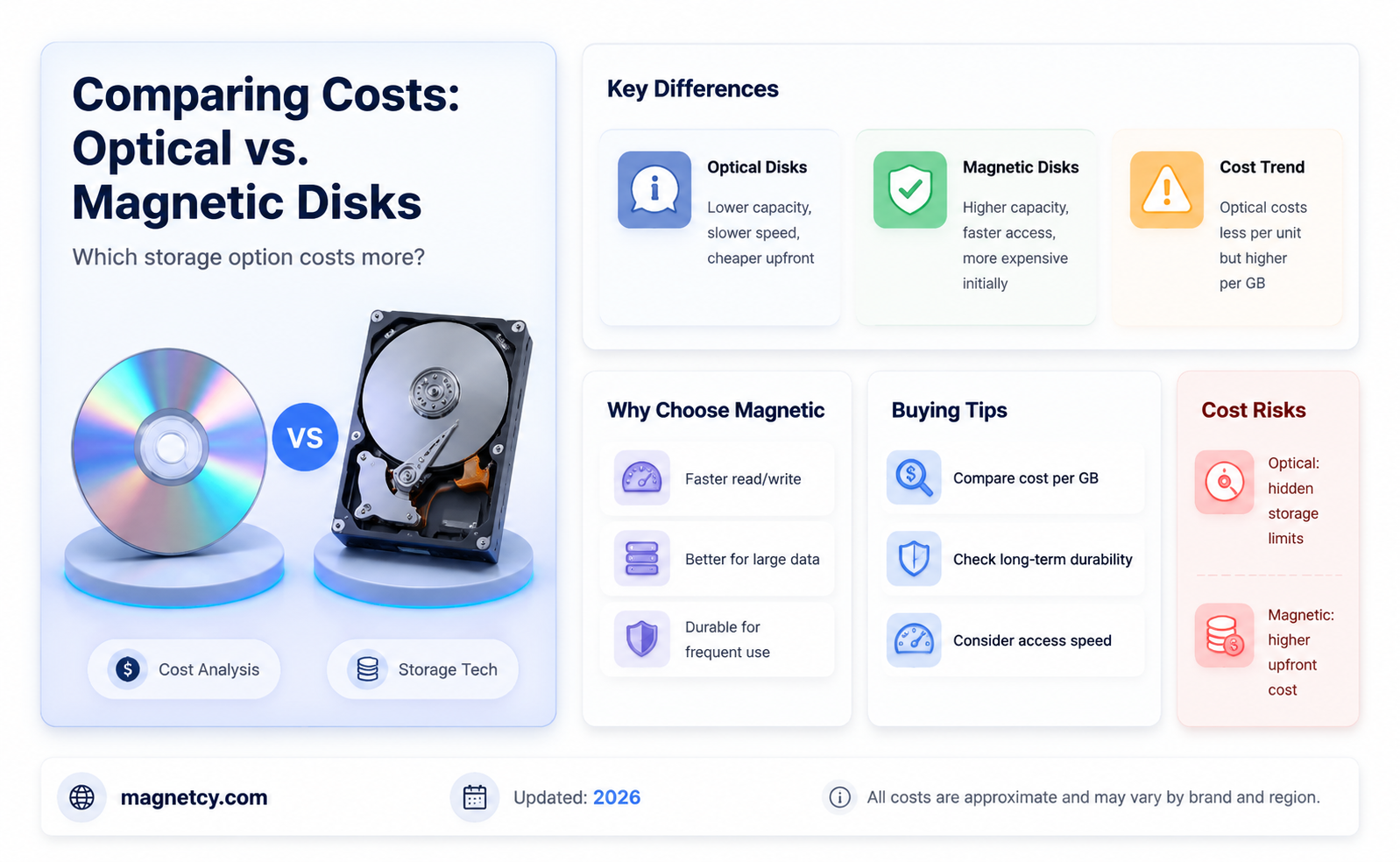 are optical disks more expensive than magnetic disks