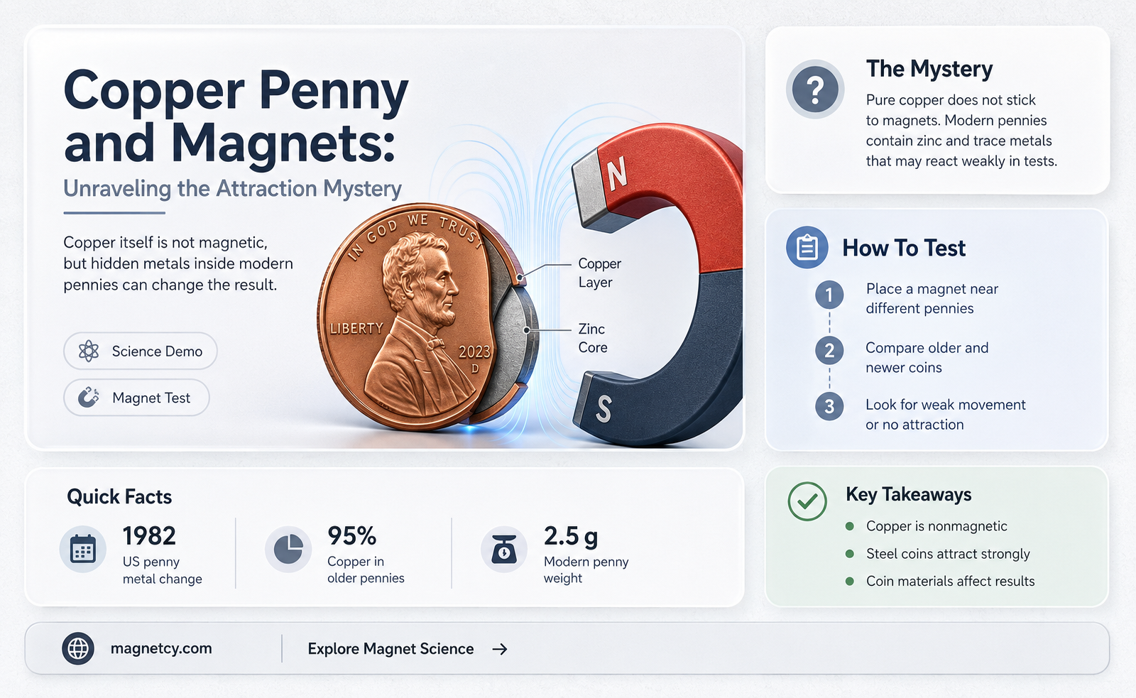 can a copper penny attract to a magnet