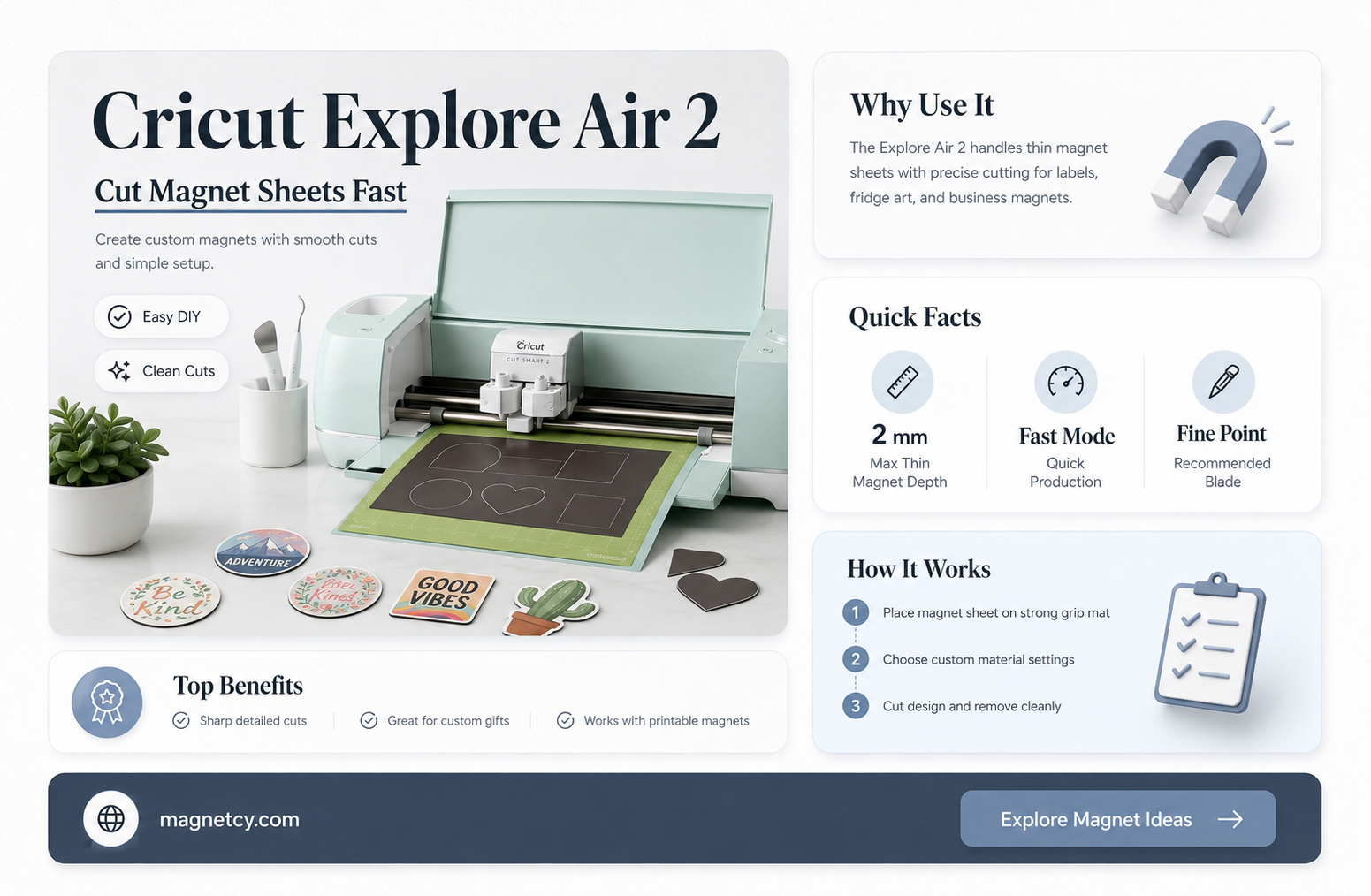 can a cricut explore air 2 cut magnet sheets