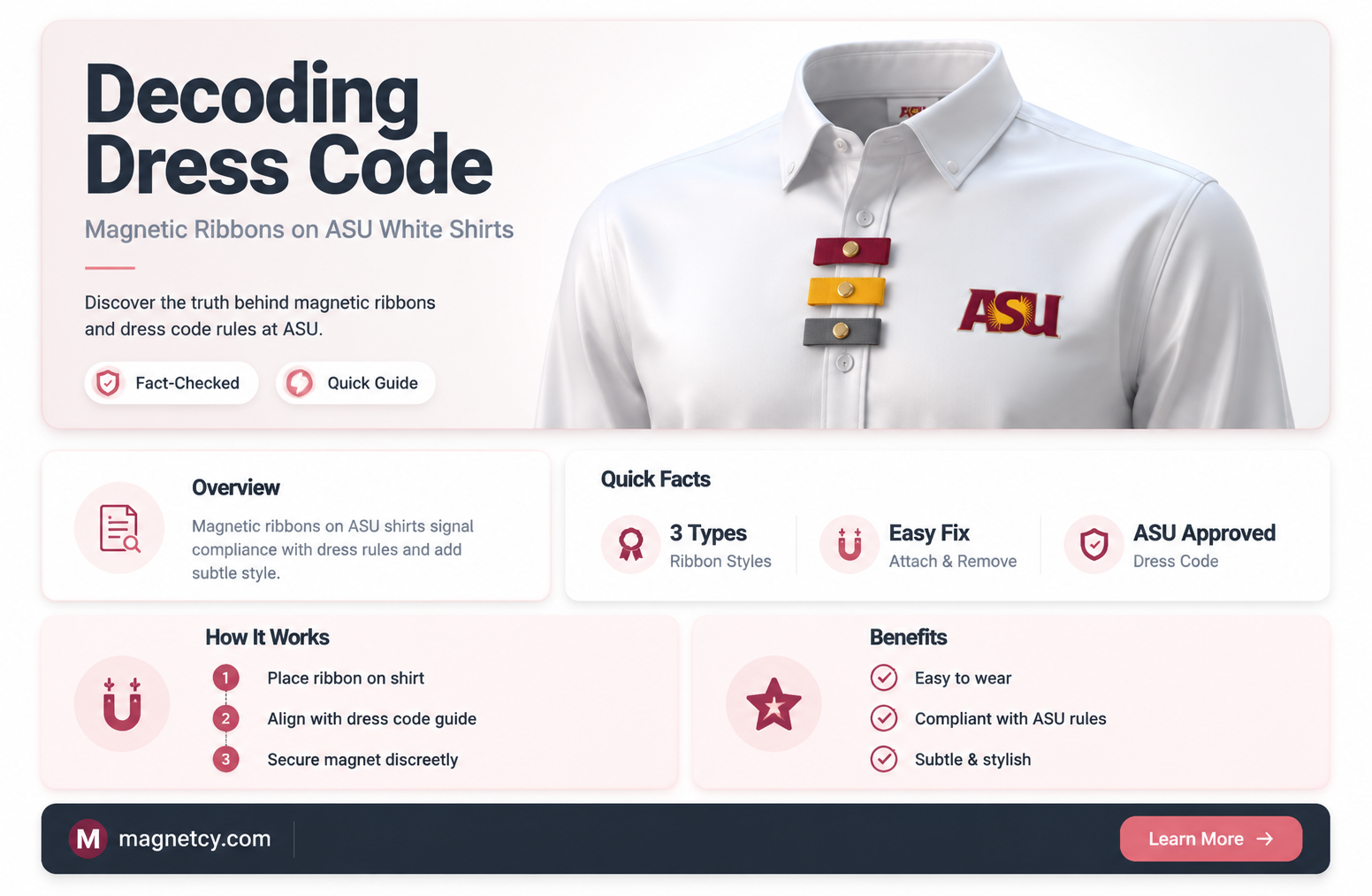 are magnetic ribbons allowed on asu white shirt