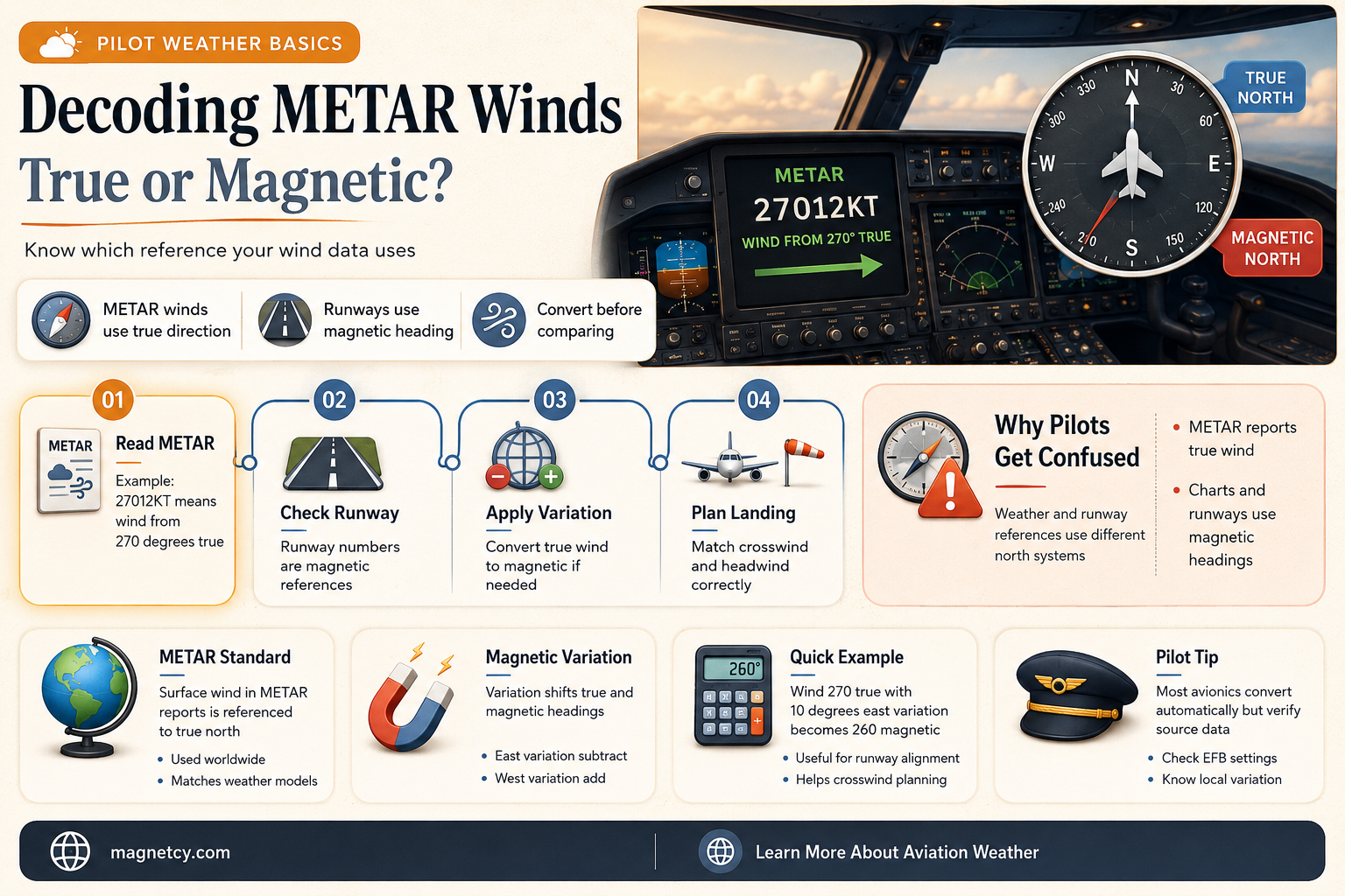 are winds on metar true or magnetic
