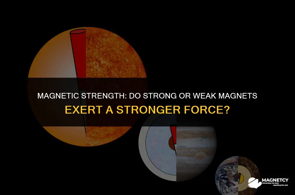 do a strong or weak magnet exert a stronger force