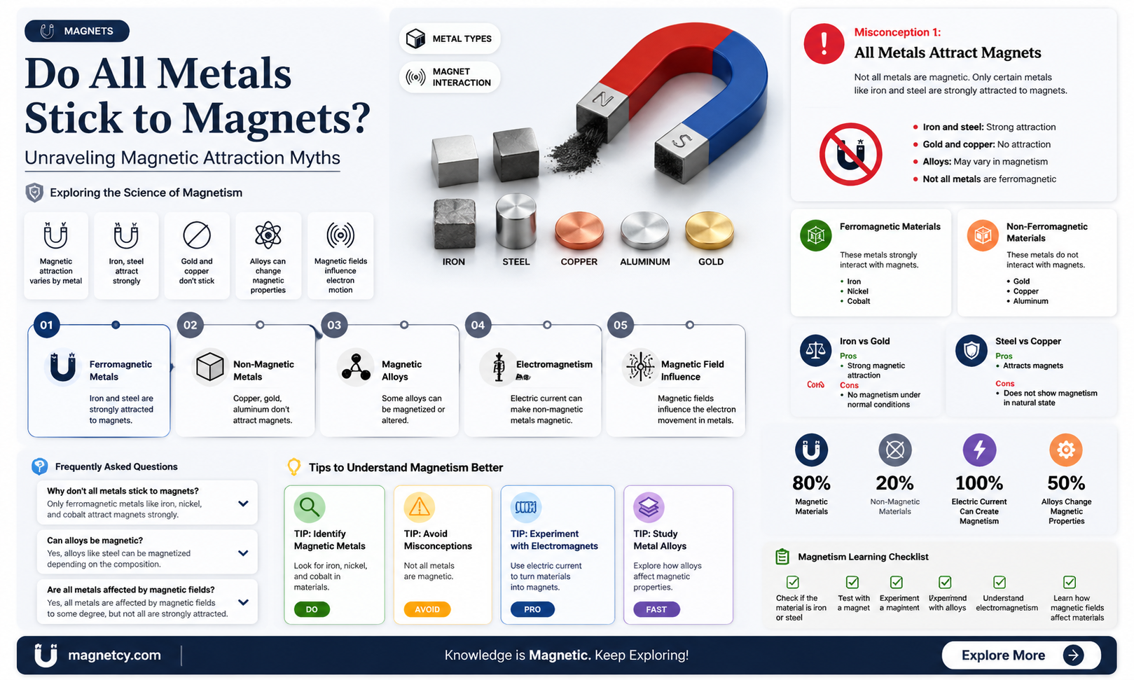 are all metals strongly attracted to magnets