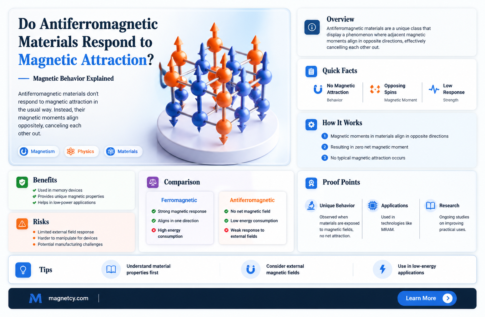 are antiferromagnetic materials attracted to magnets